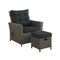 Alaterre Furniture Asti All-Weather Wicker Outdoor Recliner with Cushion and 15" Ottoman with Cushion AWWF03FF - alternate 1